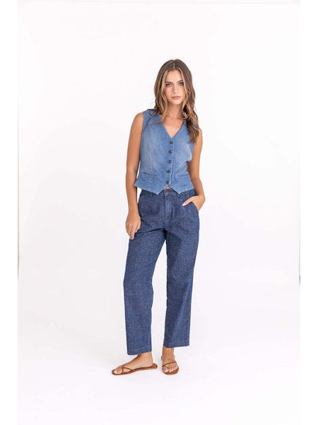 Level 99 Sierra Fitted Denim Vest – Audie Mescal Clothing
