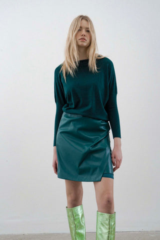 Melissa Nepton Kori Vegan Leather Skirt [dark emerald]