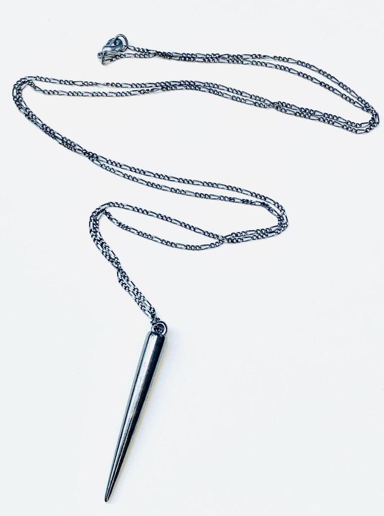 Groundwork by Sara Hart Gunmetal Spike Necklace