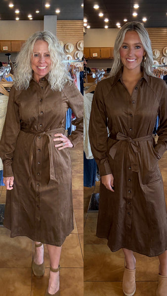 FRNCH Barbet Faux Suede Dress