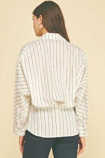 PINCH Stripe Button Down Tucked Shirt