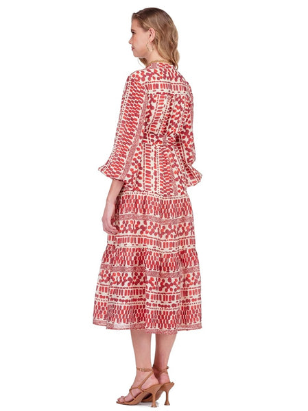Joy Joy Crimson Rhythm Front Split Dress