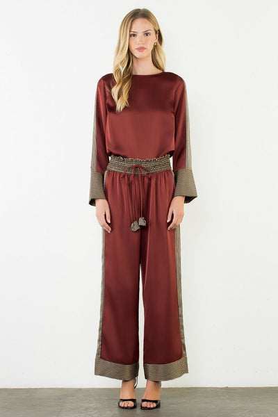 THML Satin Top With Stripe Detail Top