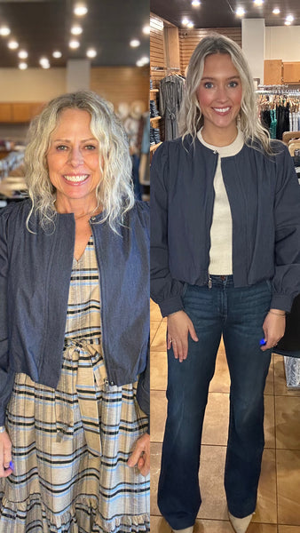 Ciebon Bubble Hem Cropped Jacket