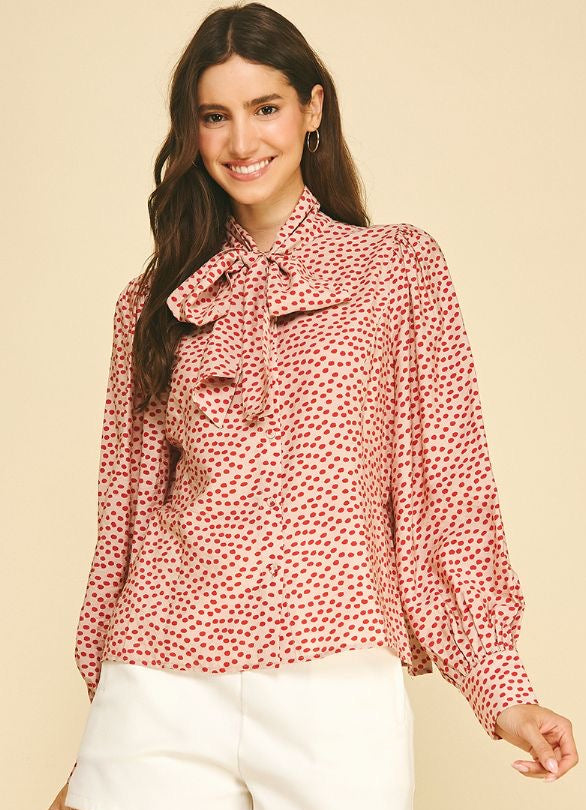 PINCH Polka Dot Bow Tie Shirt