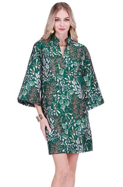 Jade Evergreen Bloom Bell Sleeve Kaftan