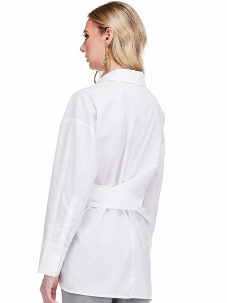 Jade Side Wrap Tie Tunic Blouse