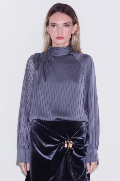 Ciebon Shoulder Gold Button Blouse