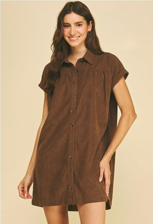 PINCH Corduroy Button Down Dress