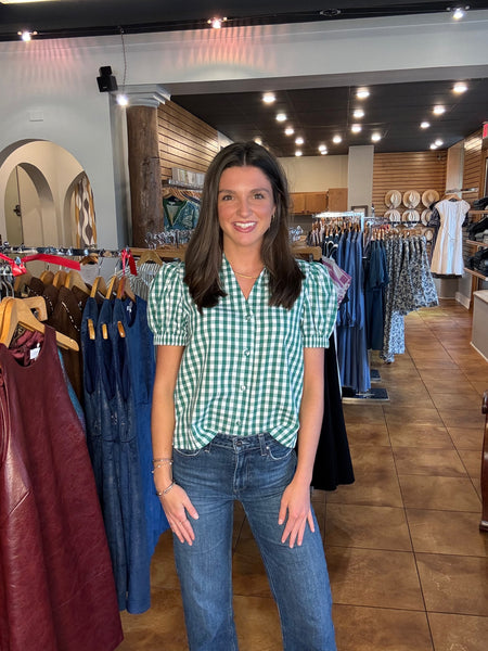 PINCH Short Sleeve Gingham Top