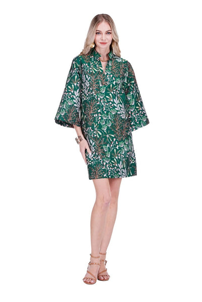 Jade Evergreen Bloom Bell Sleeve Kaftan