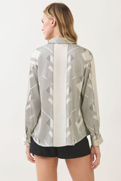 PINCH Geometric Pattern Button Down Shirt