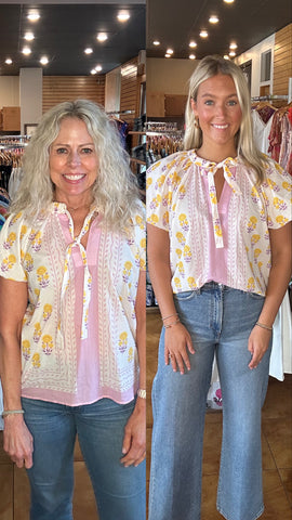 Ivy Jane Border Block Print Top