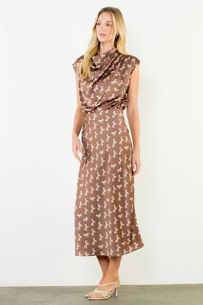 THML Satin High Neck Top