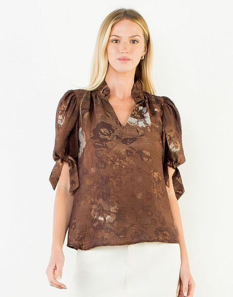 THML Tie Sleeve Floral Top