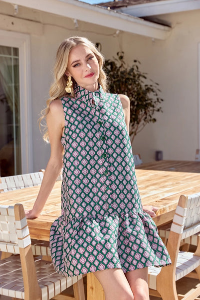 Joy Joy High Neck Flounce Dress
