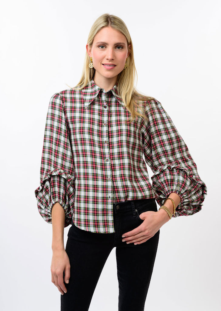 Ivy Jane Plaid Balloon Sleeve Top