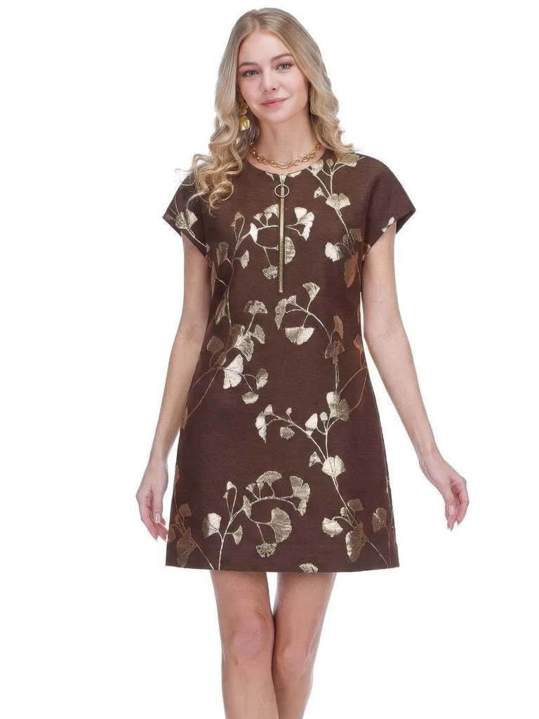 Jade Zipper Shift Dress