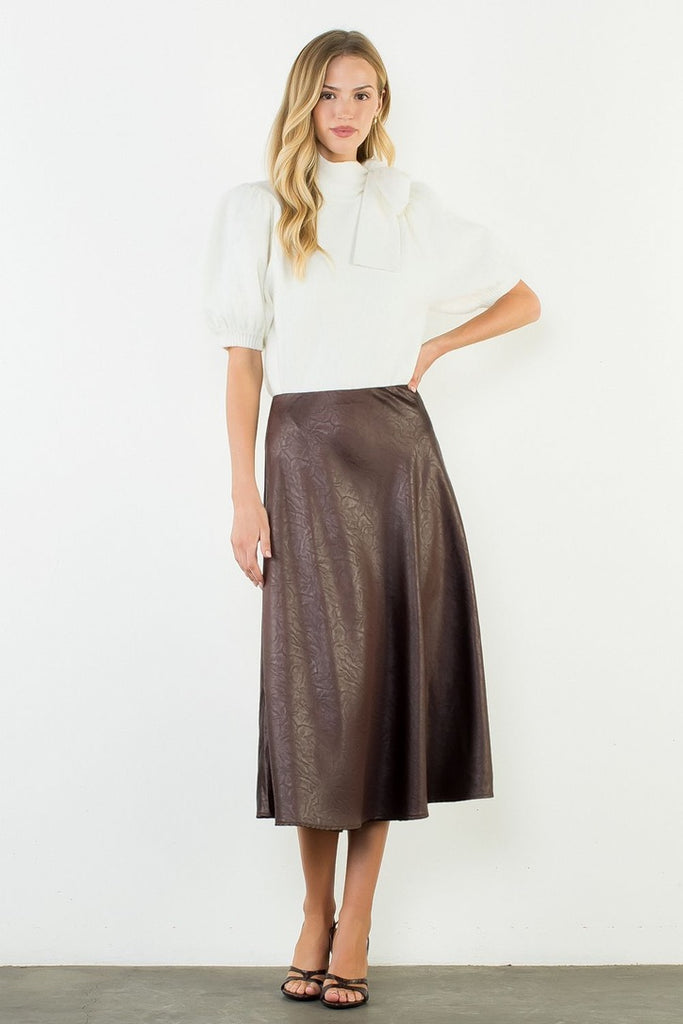 THML Textured Flared Long Skirt