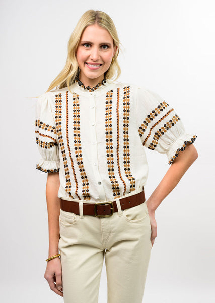 Ivy Jane Rows of Embroidery Top