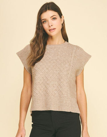 PINCH Diamond Cable Knit Sweater