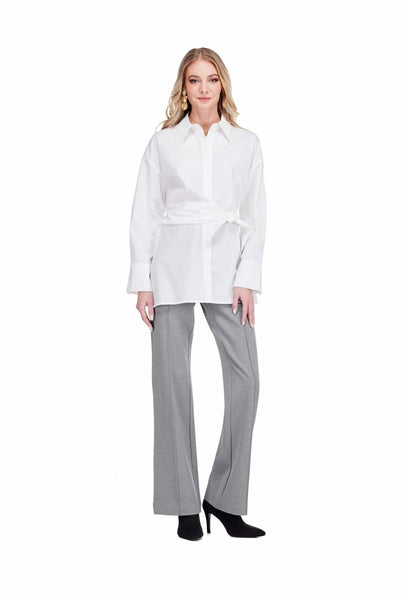 Jade Side Wrap Tie Tunic Blouse