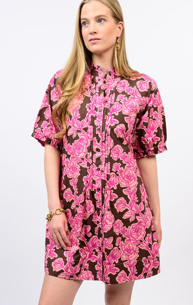 Uncle Frank Rose Pintuck Dress