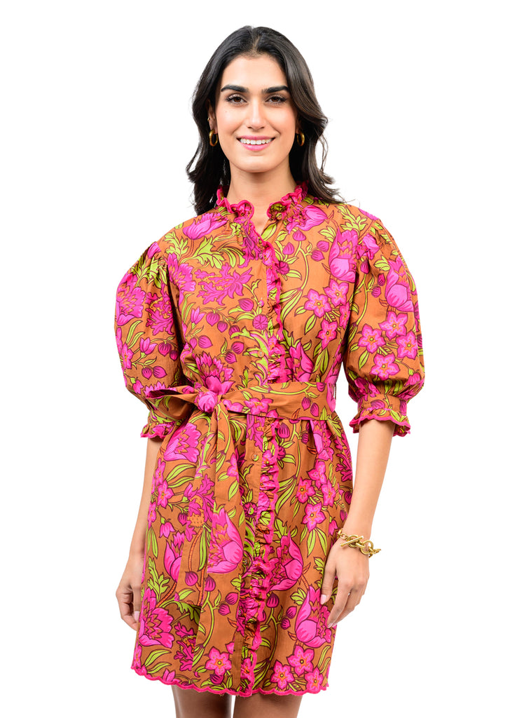 Uncle Frank Ruffle Front Floral Dress