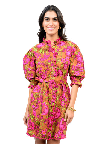Uncle Frank Ruffle Front Floral Dress