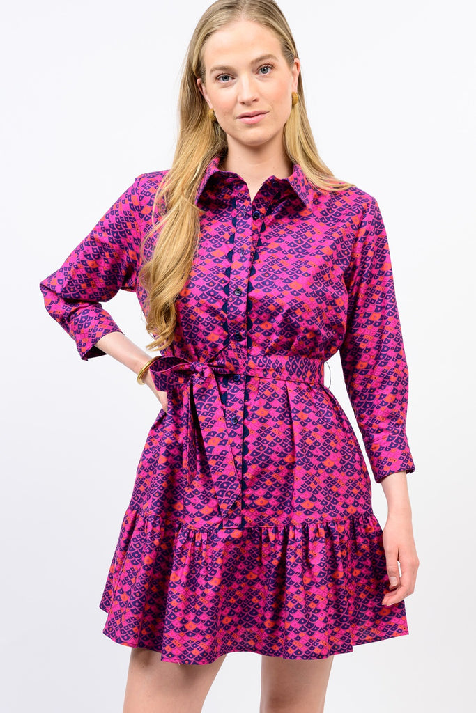 Uncle Frank Ric Rac Trim Shirt Dress