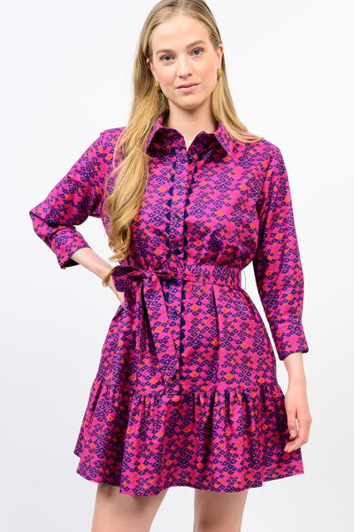 Uncle Frank Ric Rac Trim Shirt Dress