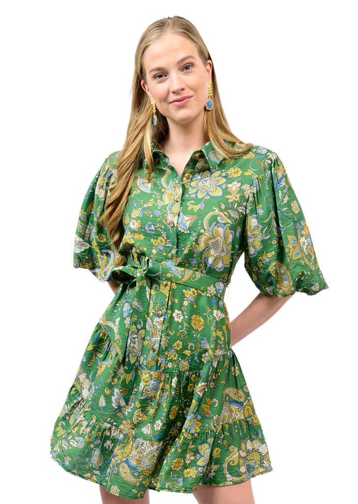 Uncle Frank Tiered Skirt Shirt Dress