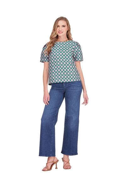 Joy Joy Short Sleeve Metallic Top