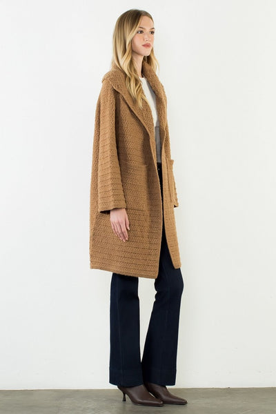 THML Oversized Knitted Collared Sweater Jacket