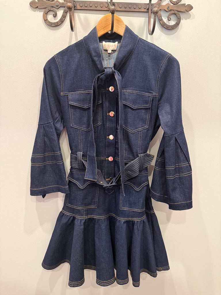 Ciebon Topstitched Denim Dress