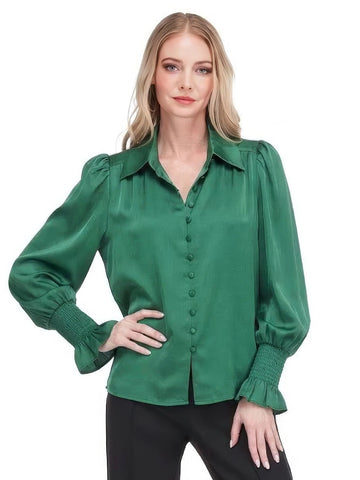 Jade Button Front Blouse