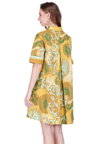 Joy Joy Saffron Placket Swing Dress