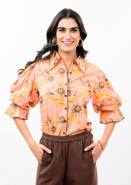 Ivy Jane Pointed Collar Poof Sleeve Shirt