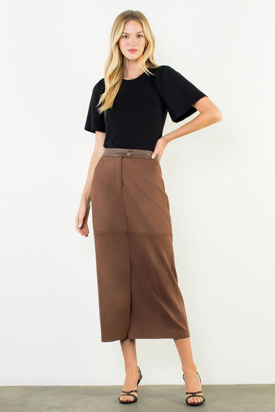 THML Suede Pencil Skirt
