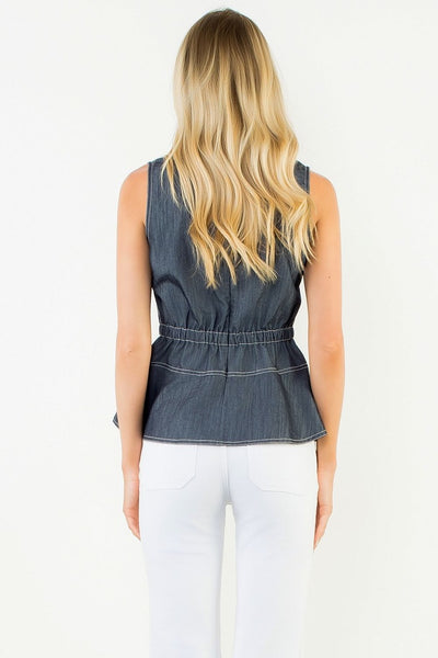 THML Belted V-Neck Top