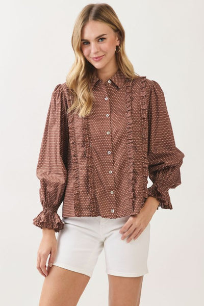 PINCH Polka Dot Button Down Shirt