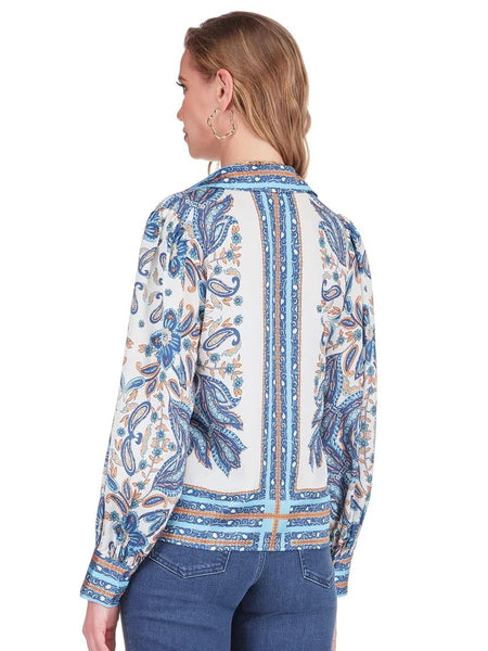 Joy Joy Scarf Puff Sleeve Blouse