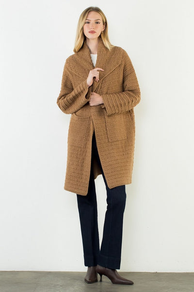 THML Oversized Knitted Collared Sweater Jacket