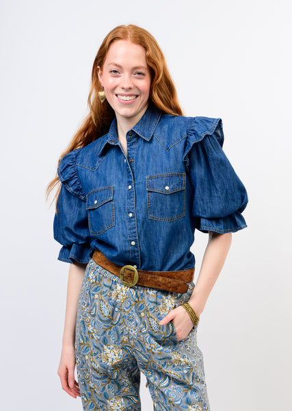 Sister Mary Annie Denim Top