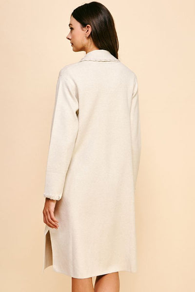 PINCH Edge Detail Open Knit Cardigan