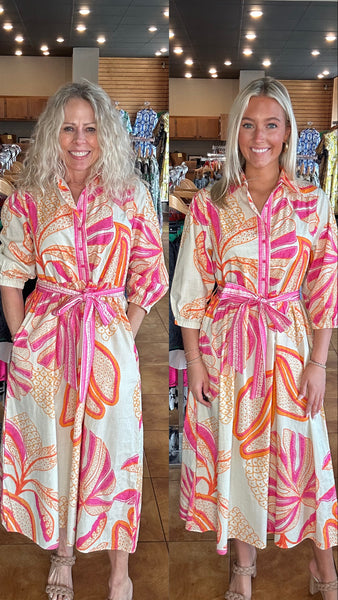 Maude Vivante Remi Dress [outline palms]