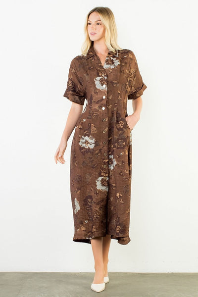 THML Button Front Maxi Dress