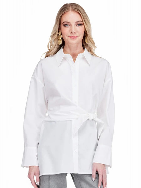 Jade Side Wrap Tie Tunic Blouse