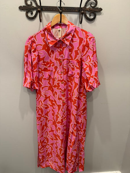 Uncle Frank Midi Pouf Sleeve Shirt Dress