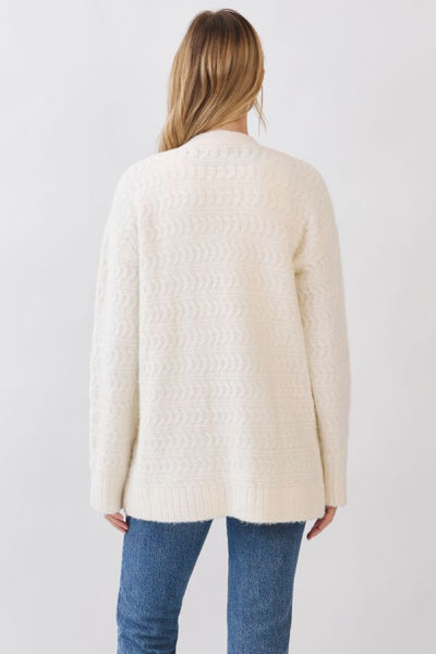PINCH Chevron Texture Open Front Cardigan